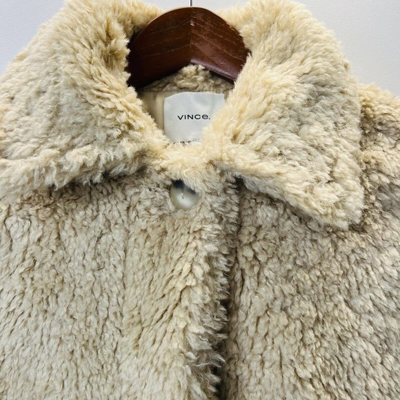 VINCE‎ Women's Textured Faux Fur Jacket Size Medium NEW - Picture 3 of 10
